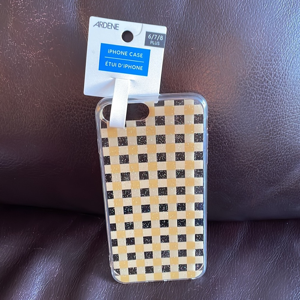 ARDENE iPhone case checkered yellow iPhone 6/7/8 Plus $9 NWT